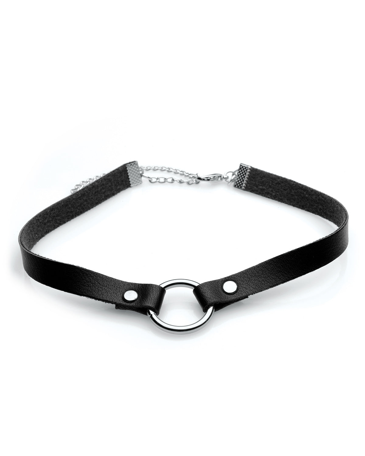 XR Brands Lush Pet Ring Slim choker ze srebrnym ringiem