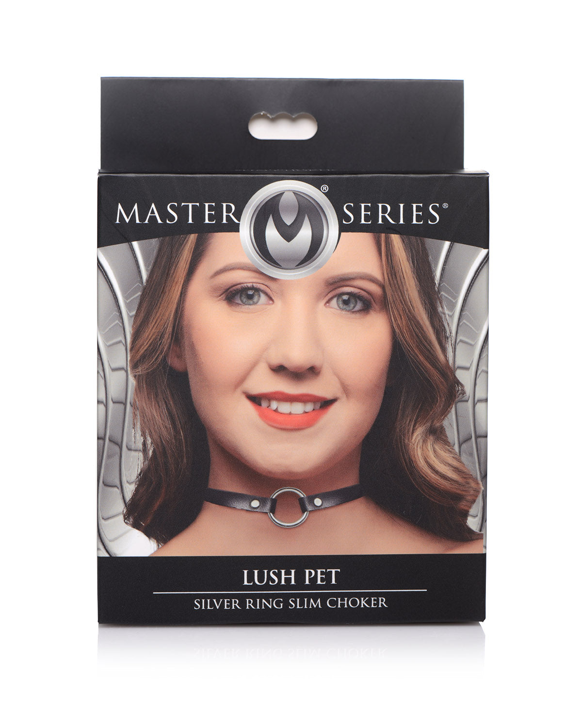 XR Brands Lush Pet Ring Slim choker ze srebrnym ringiem