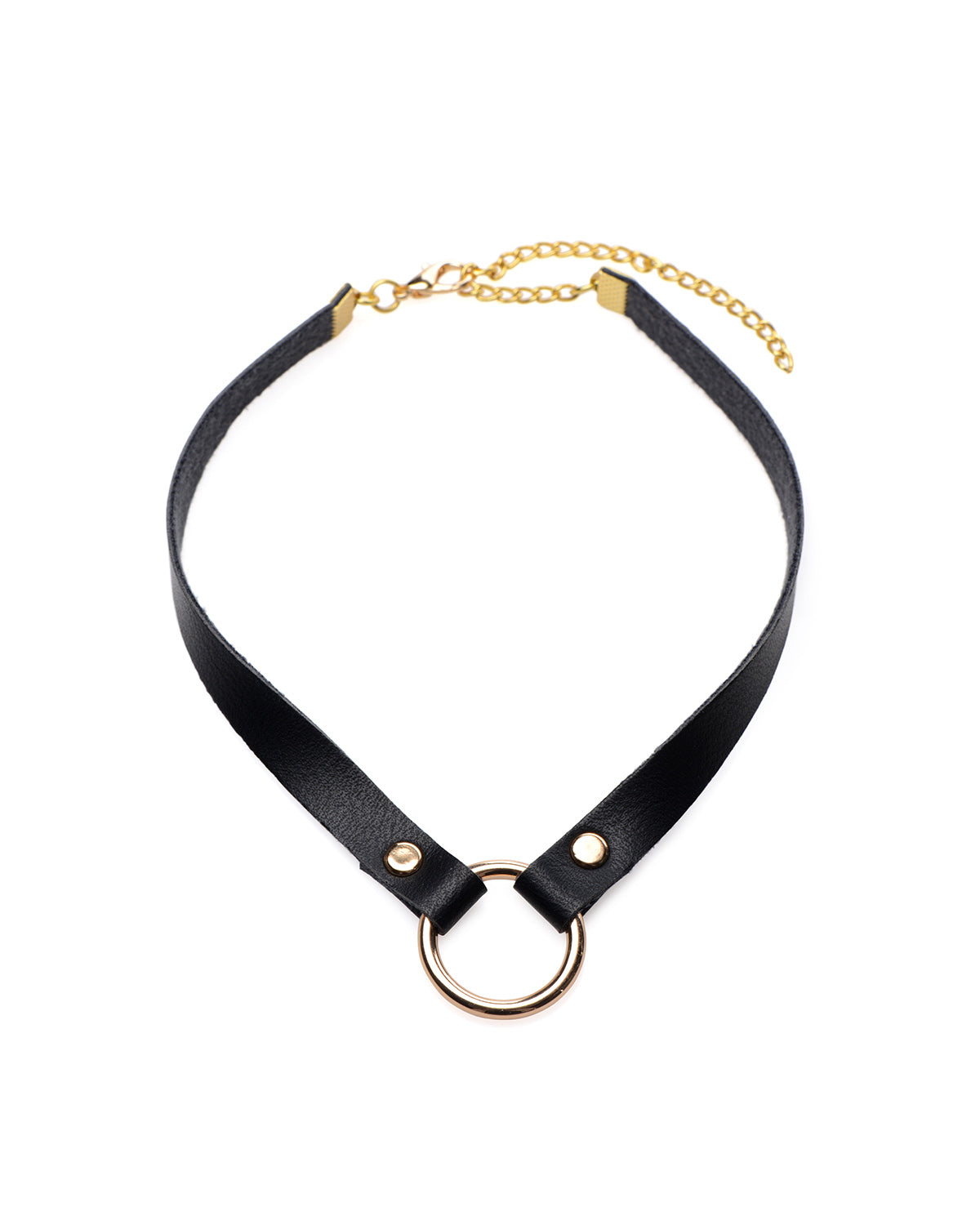 XR Brands Posh Pet Gold Ring czarny choker ze złotym ringiem