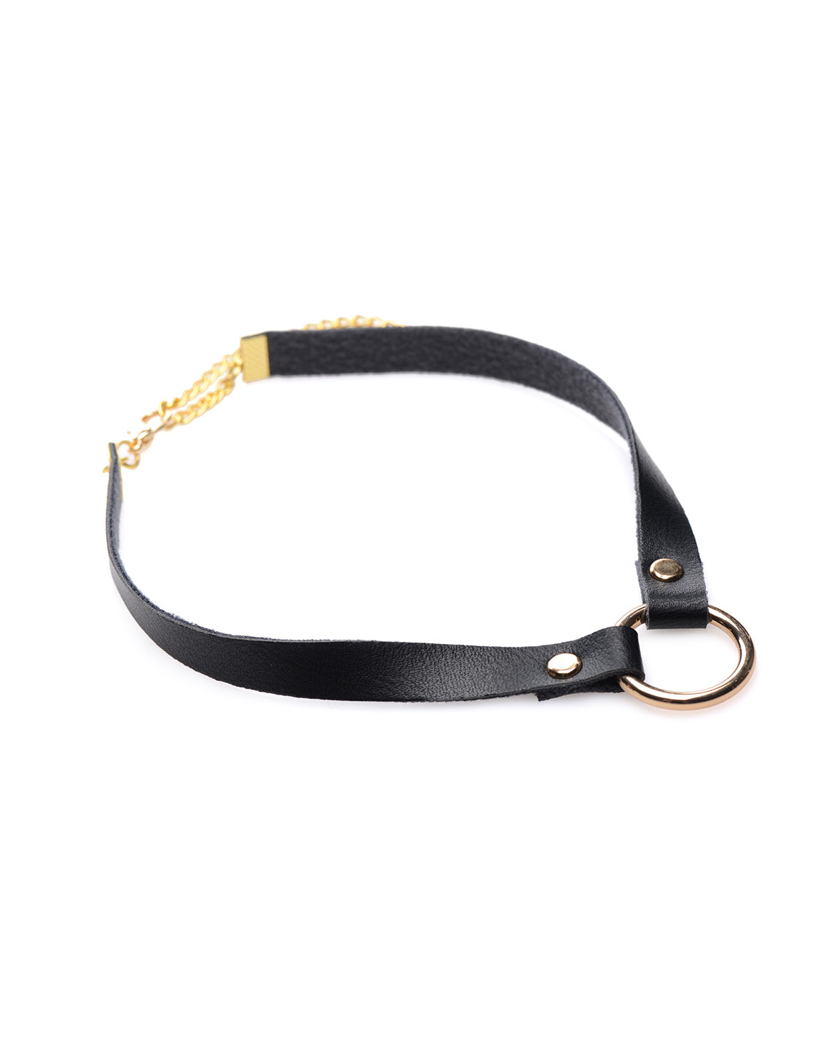 XR Brands Posh Pet Gold Ring czarny choker ze złotym ringiem