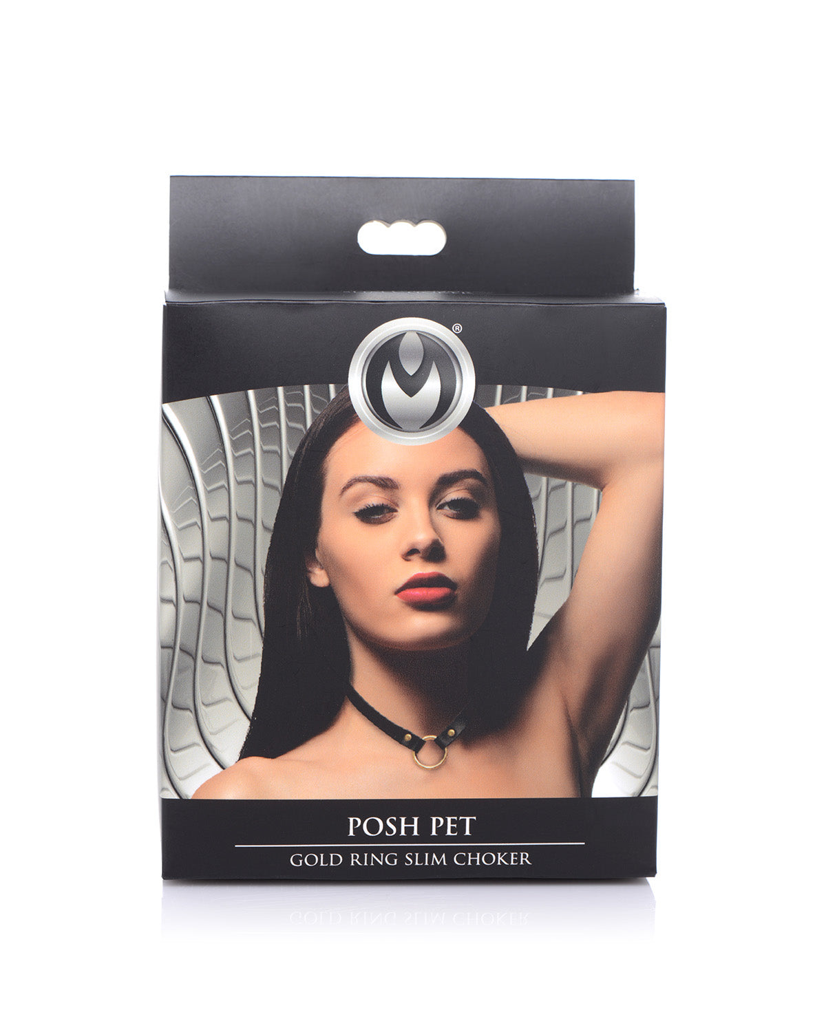 XR Brands Posh Pet Gold Ring czarny choker ze złotym ringiem