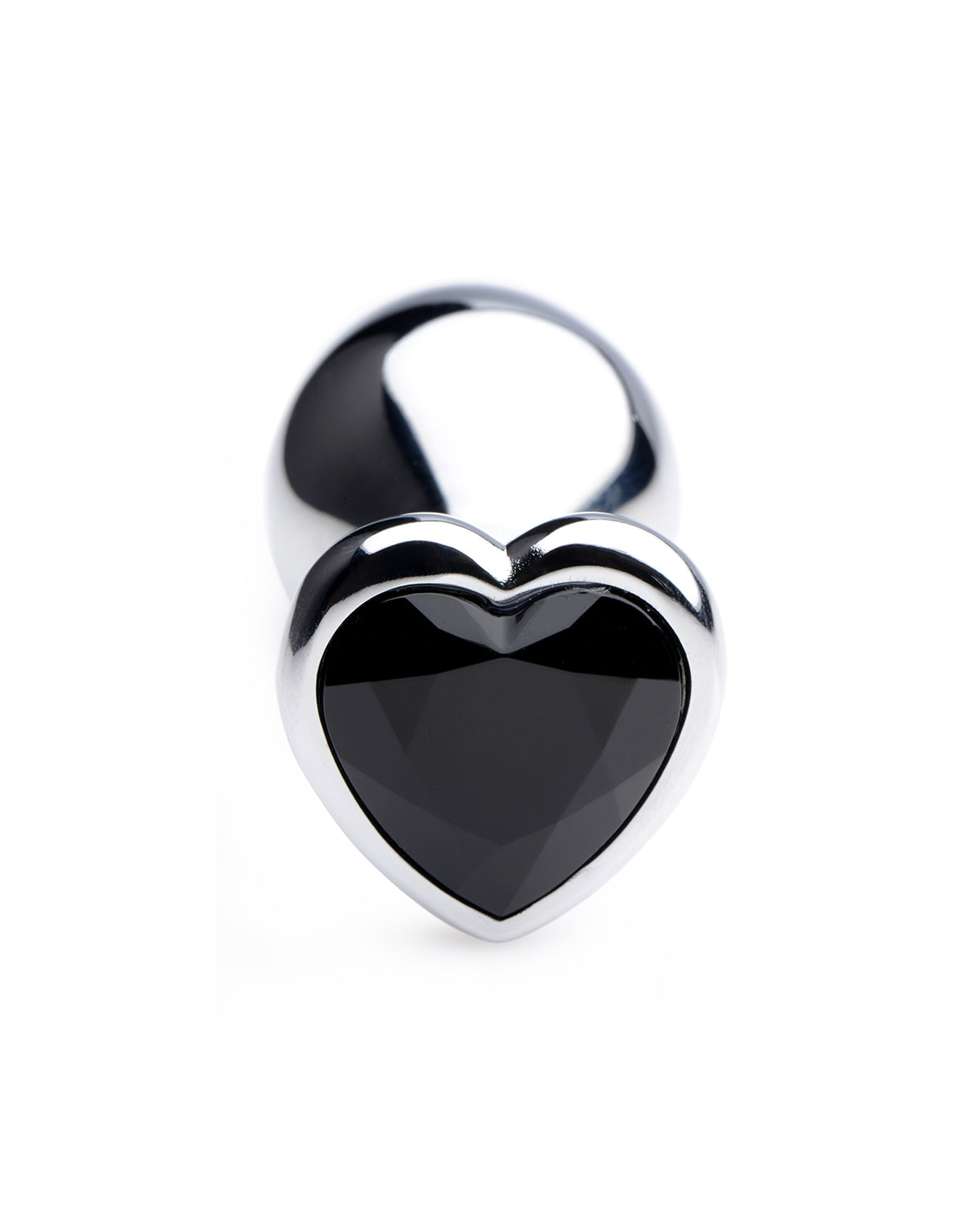 XR Brands Rose Butt Plug aluminiowy korek analny z motywem serca srebrny rozmiar M