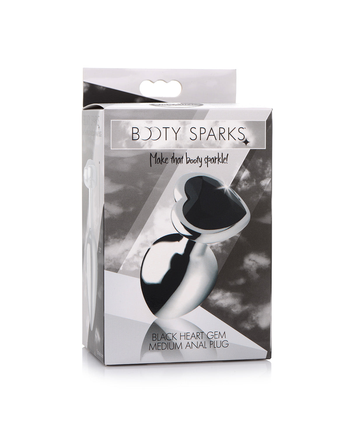 XR Brands Rose Butt Plug aluminiowy korek analny z motywem serca srebrny rozmiar M