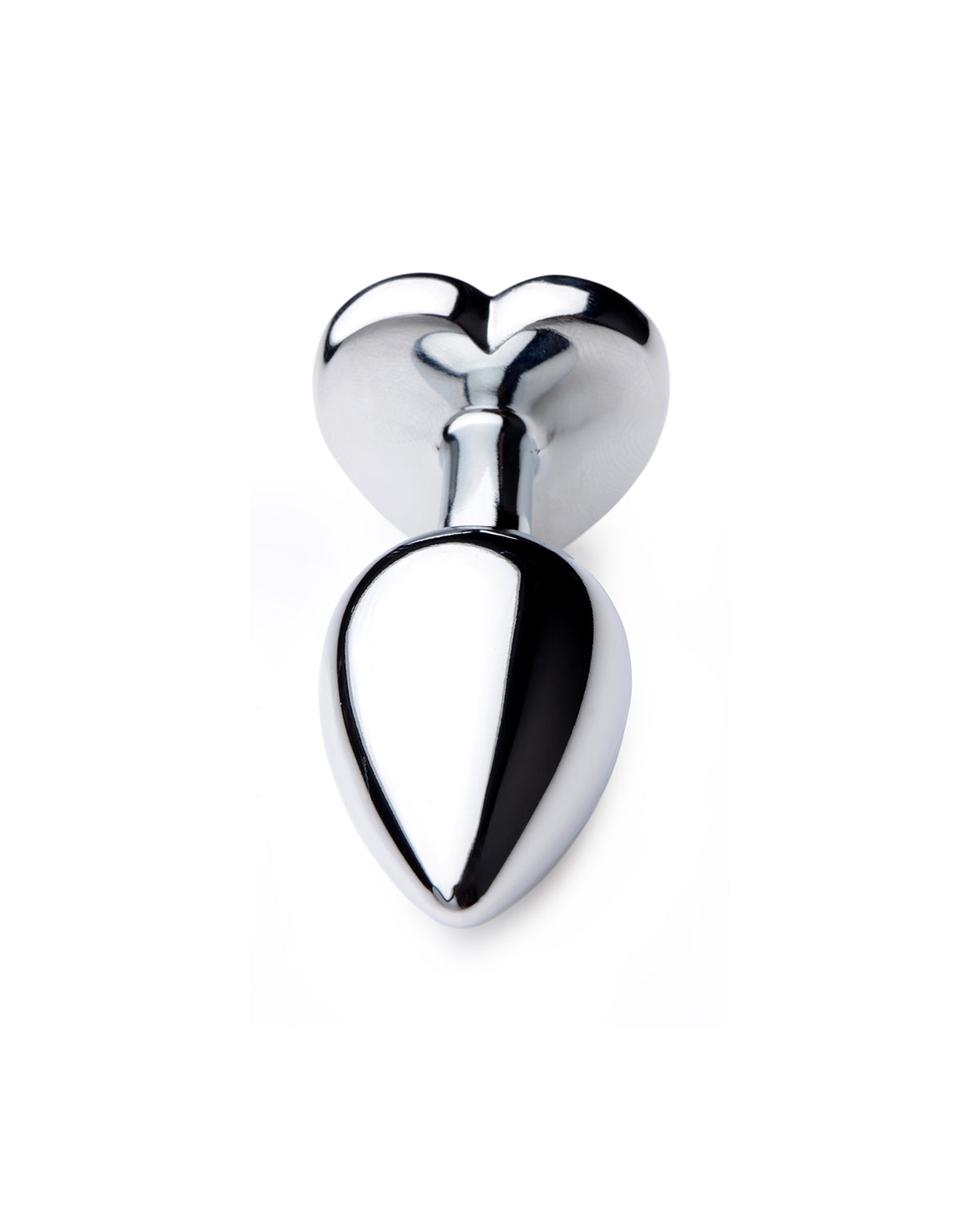 XR Brands Rose Butt Plug aluminiowy korek analny z motywem serca srebrny rozmiar S