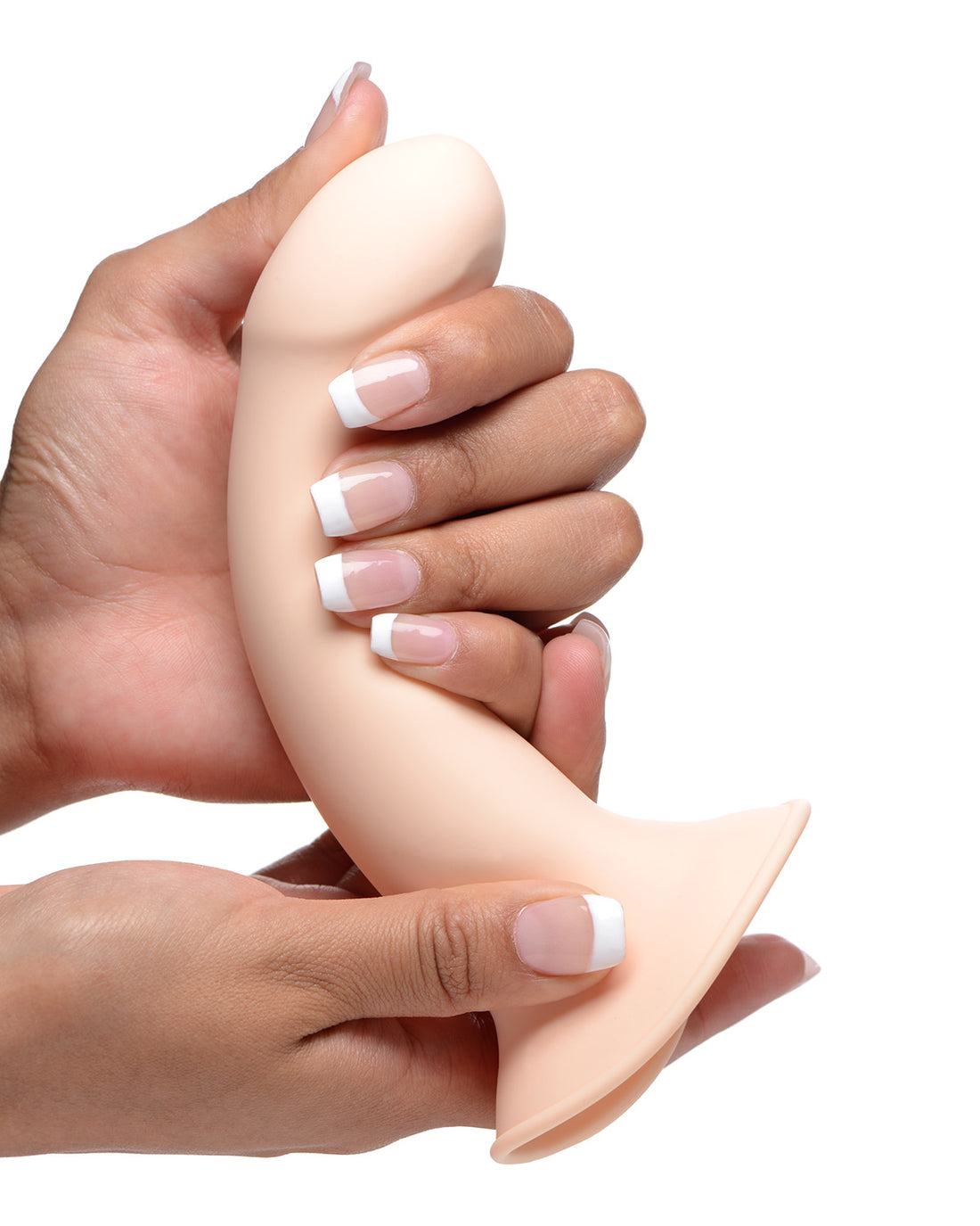 XR Brands Squeeze-It Phallic silikonowe dildo z przyssawką beżowe