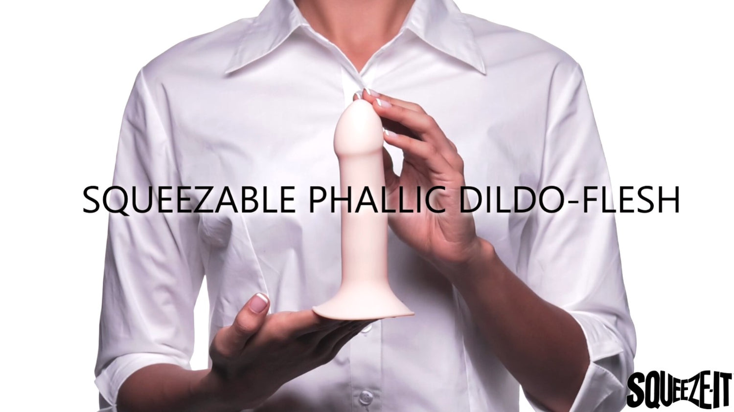 XR Brands Squeeze-It Phallic silikonowe dildo z przyssawką beżowe