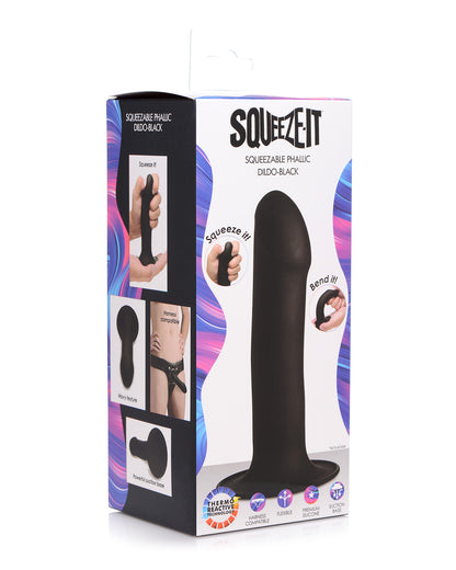 XR Brands Squeeze-It Phallic silikonowe dildo z przyssawką czarne