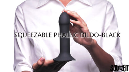 XR Brands Squeeze-It Phallic silikonowe dildo z przyssawką czarne