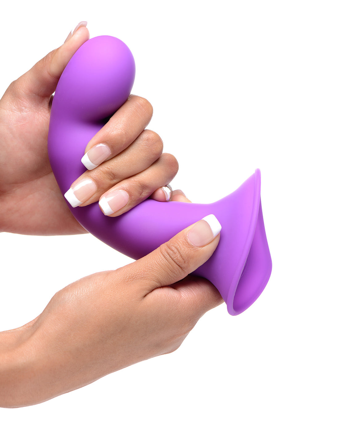 XR Brands Squeeze-It Wavy silikonowe dildo z przyssawką fioletowe