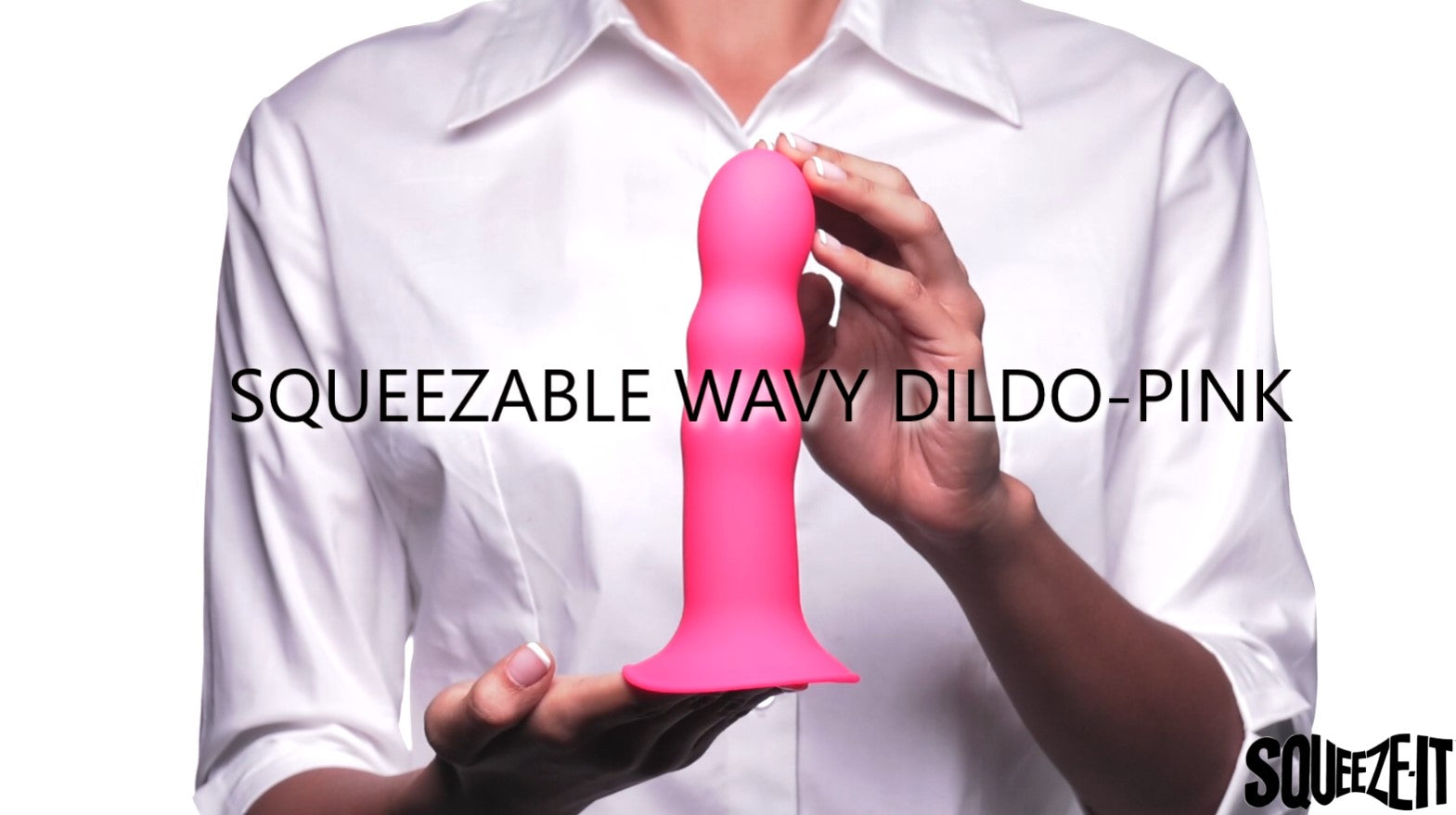 XR Brands Squeeze-It Wavy silikonowe dildo z przyssawką różowe