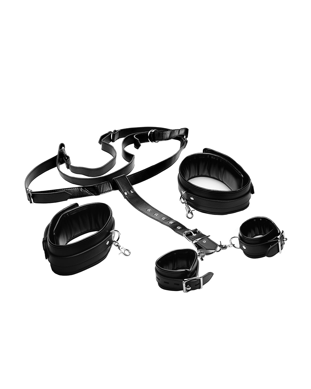 XR Brands Thigh Sling With Wrist Cuffs zestaw do krępowania czarny